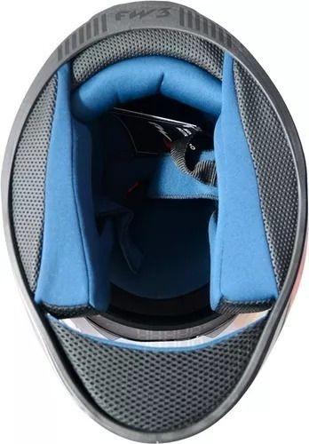 Capacete Integral Fw3 Gtx Fox Azul Tifany Com Oculos Interno